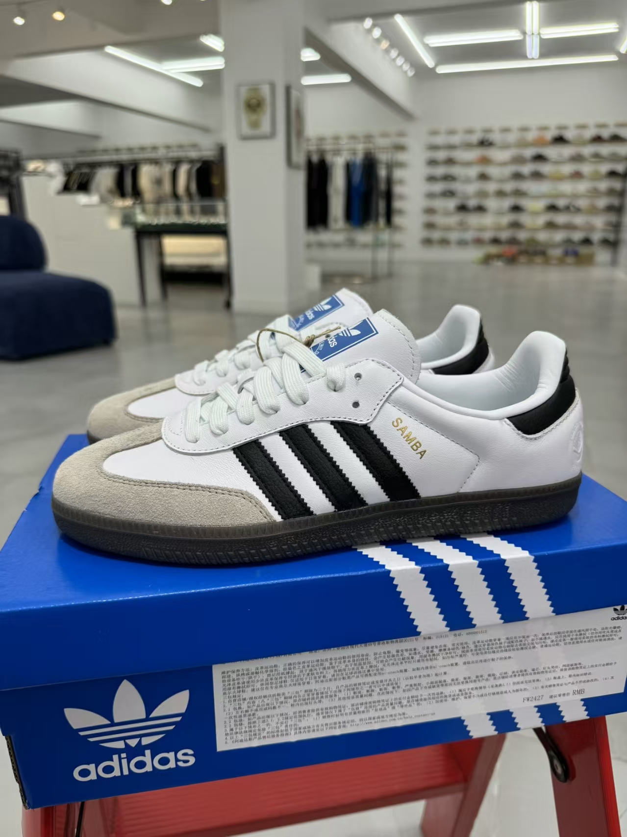 adidas Originals Samba Sneakers in White, Grey & Black | Trefoil Comfort