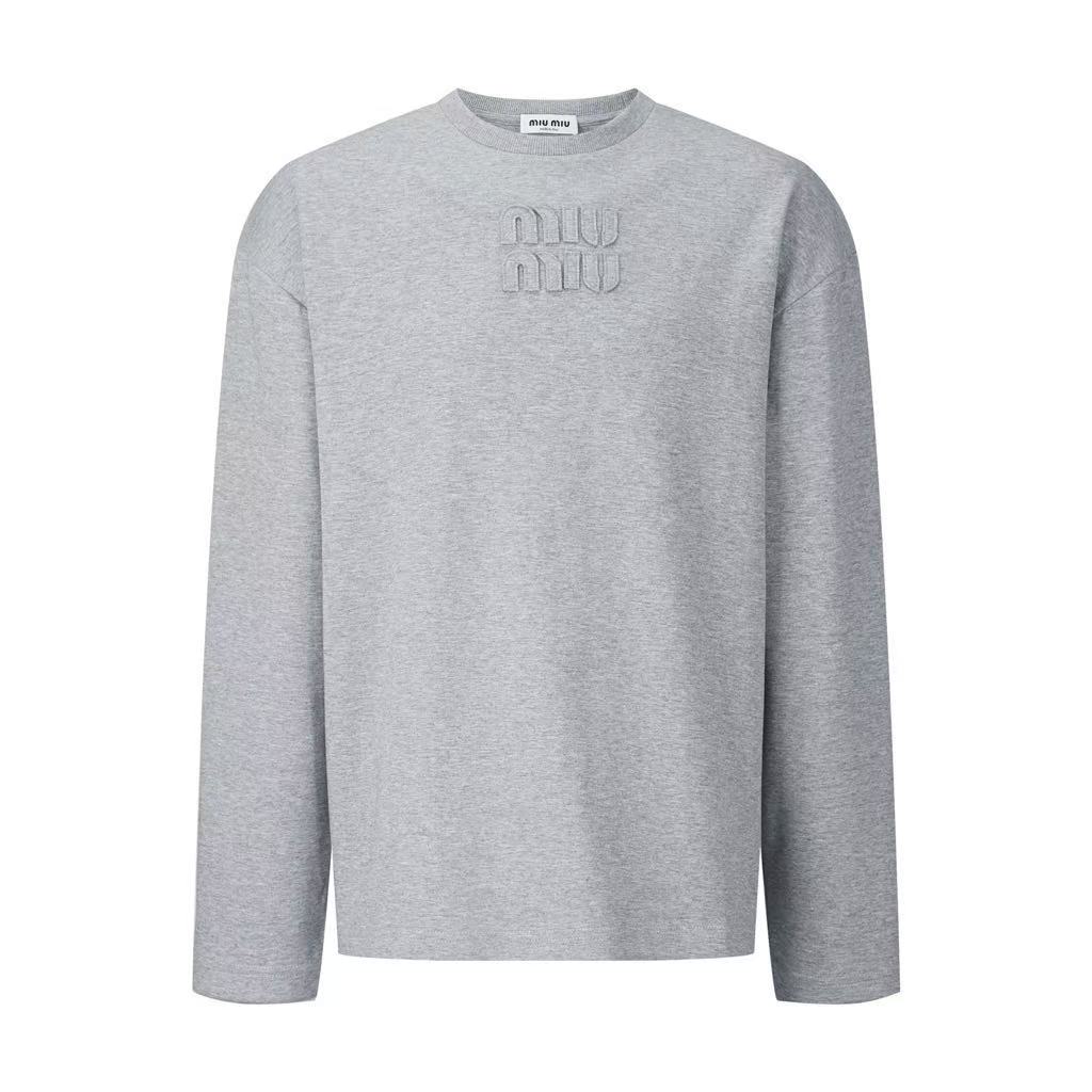MIUMIU Embroidered Logo Cotton T-Shirt