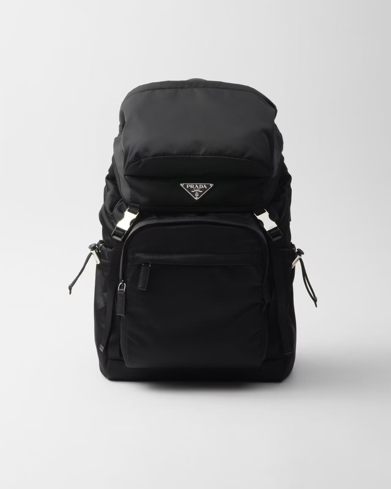 Prada Black Re-Nylon & Saffiano Leather Backpack | Technical Design & 7+ Pockets