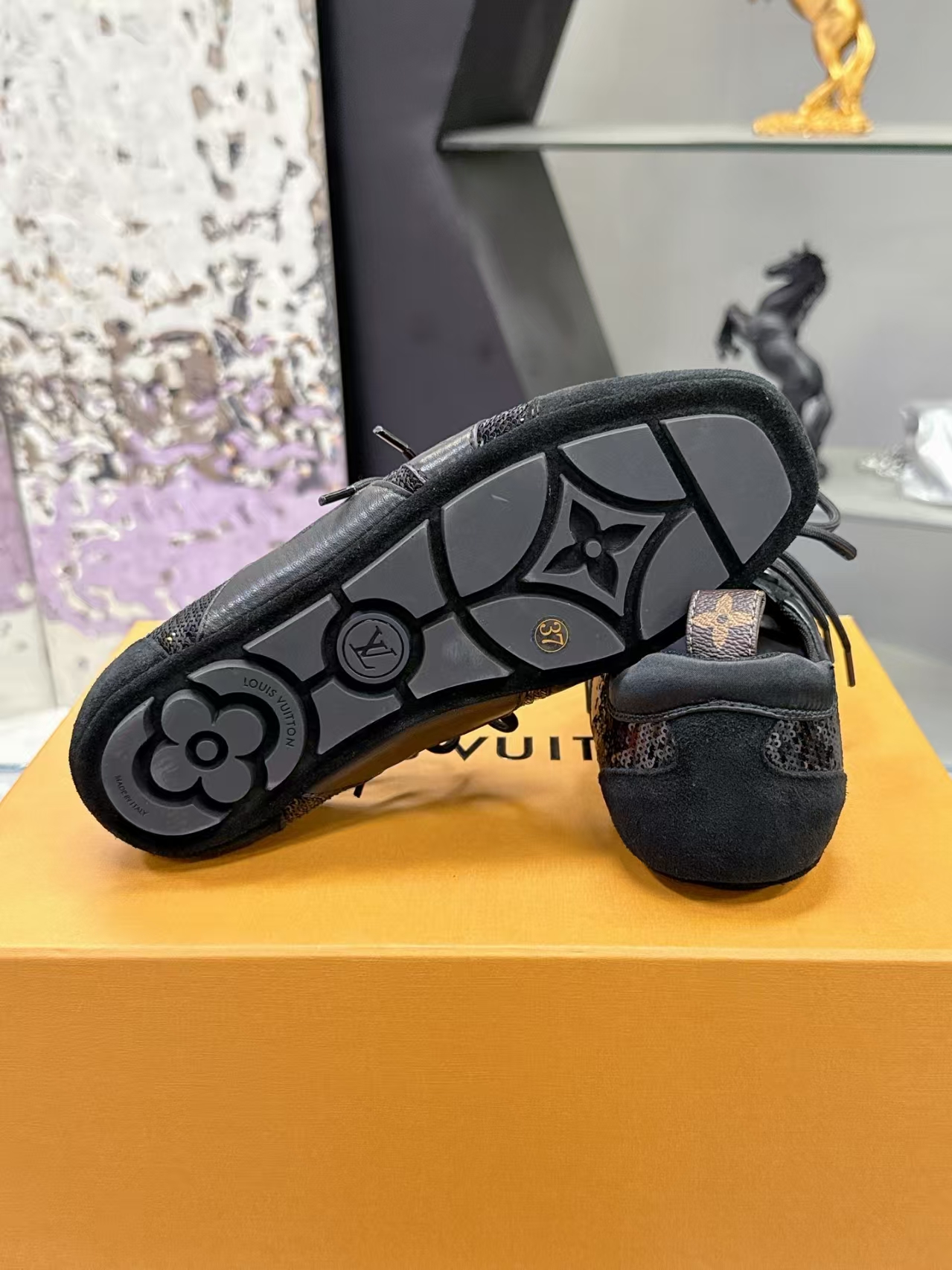 Louis Vuitton Sneakerina in Black Sequin | Embellished Ballet Flats