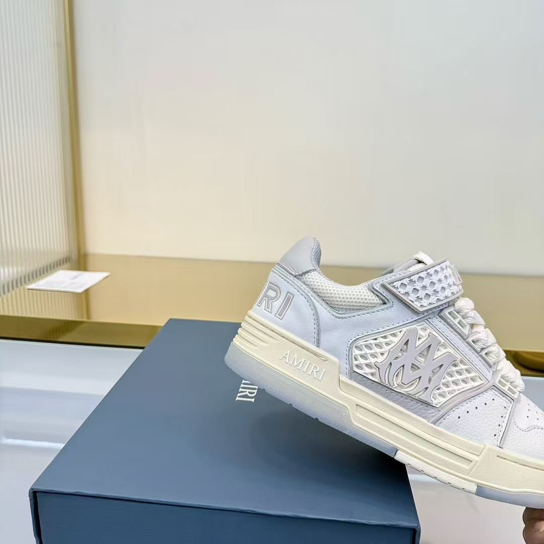 Amiri Sneaker in White & Light Blue | Leather & Mesh Upper