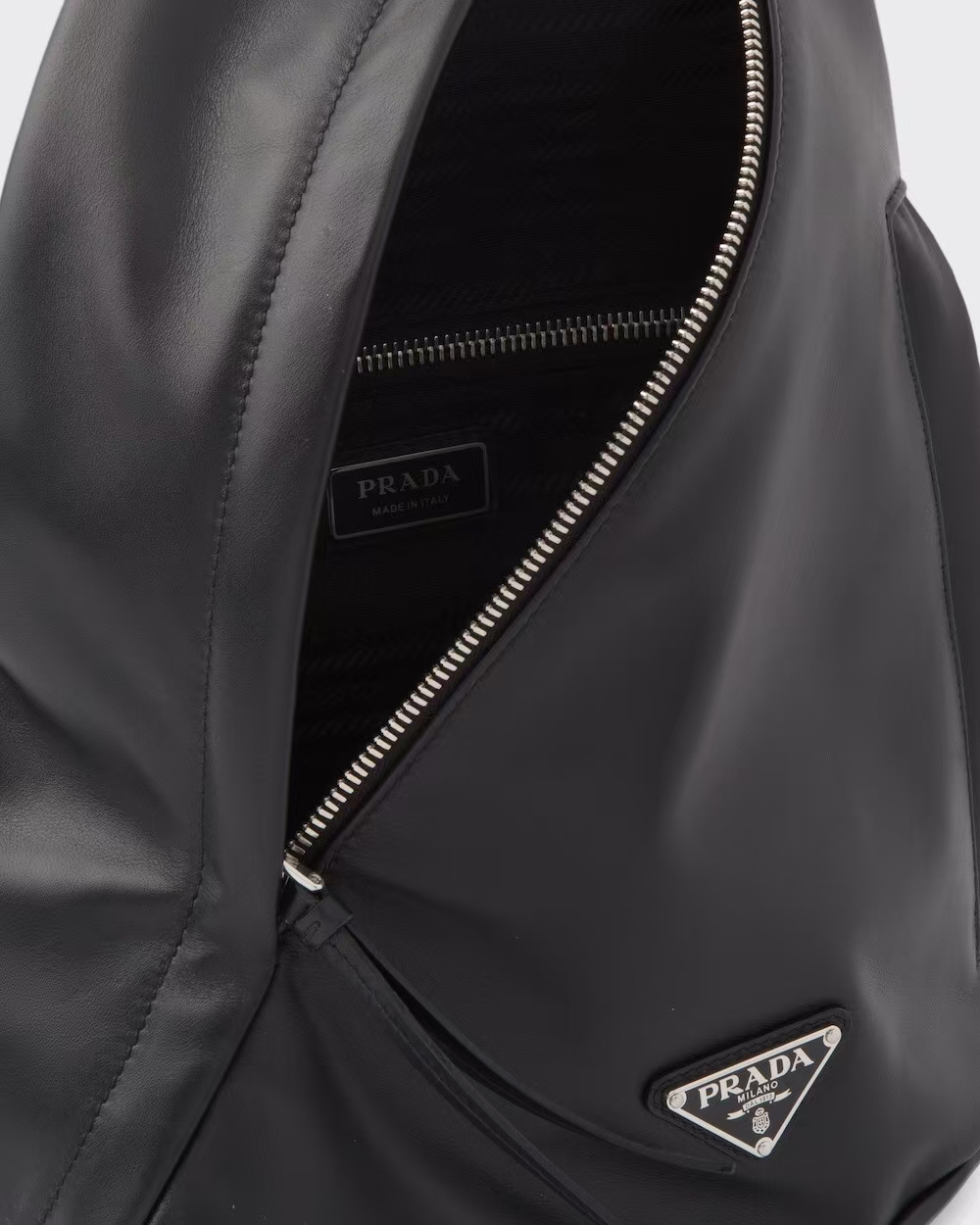Prada Black Re-Nylon & Leather Hybrid Backpack | Convertible Carry & Minimalist Design