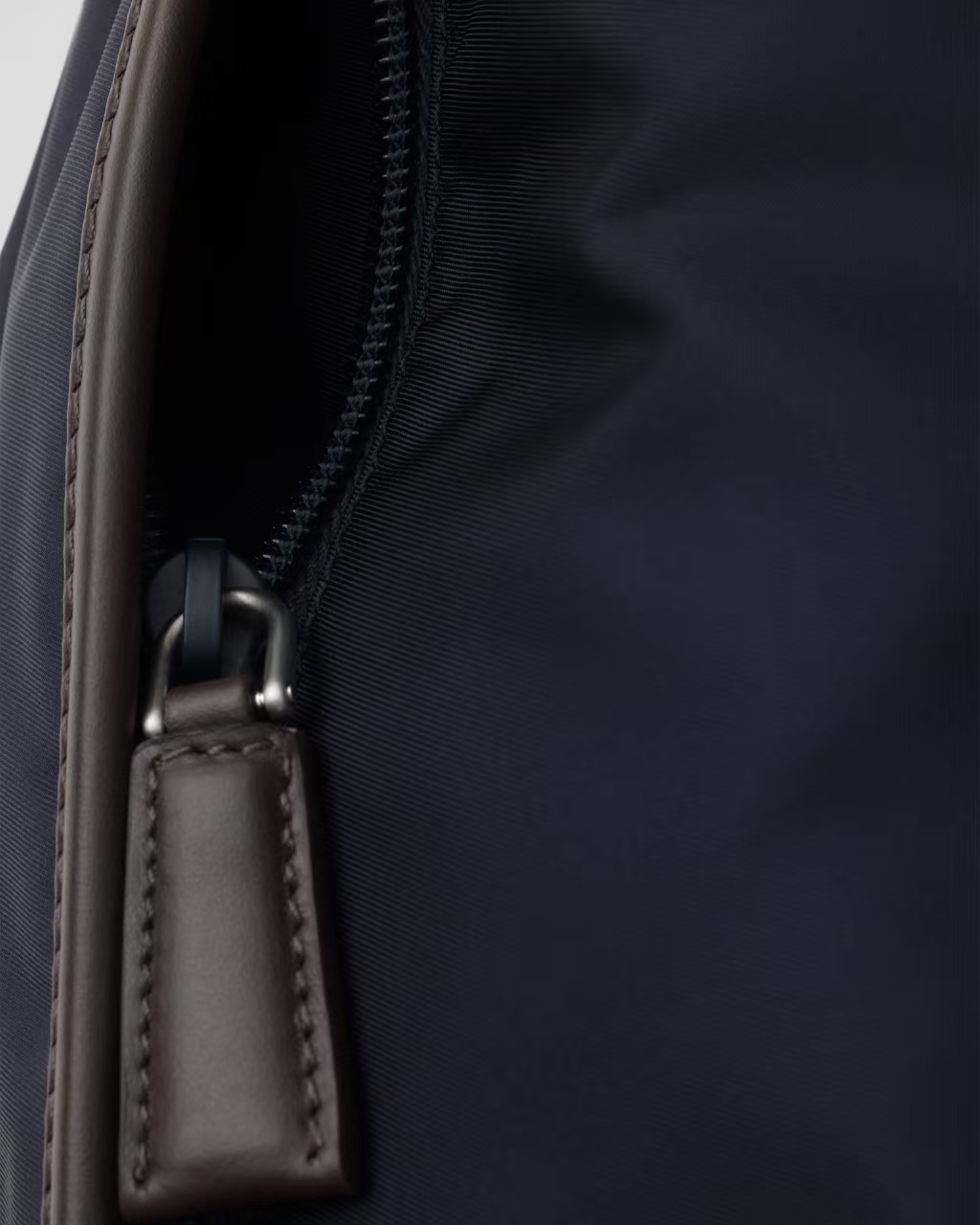 Prada Blue/Brown Large Re-Nylon & Leather Shoulder Bag | Sporty Color Block & Utility Pockets