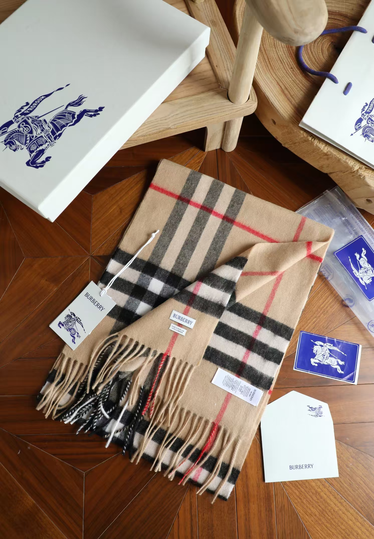 The Burberry Classic Cashmere Check Scarf