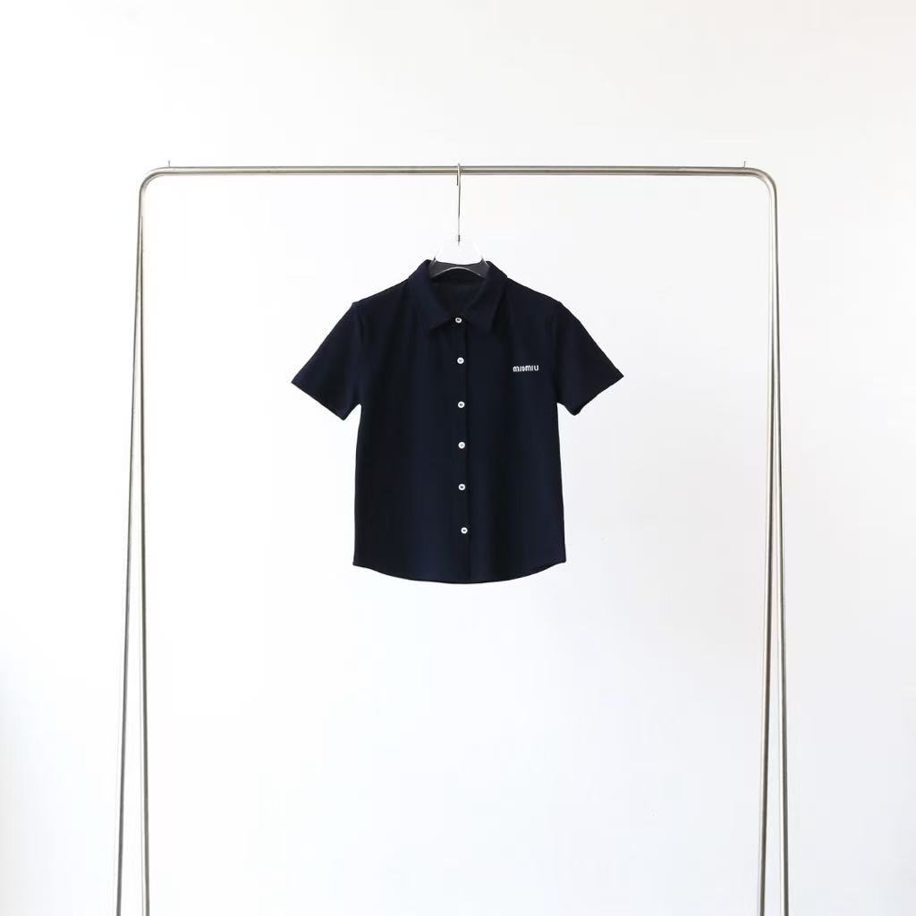 Miu Miu Cotton Piqué Mesh Shirt