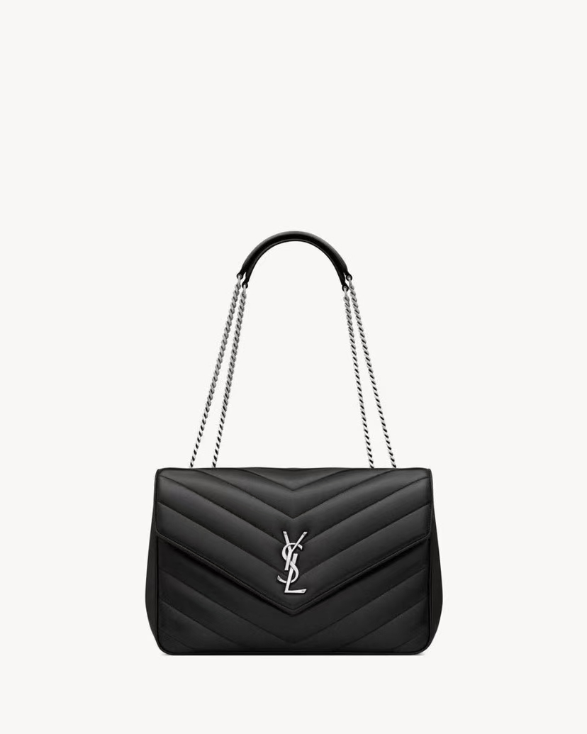 Saint Laurent LouLou Medium Quilted Lambskin Handbag in Black