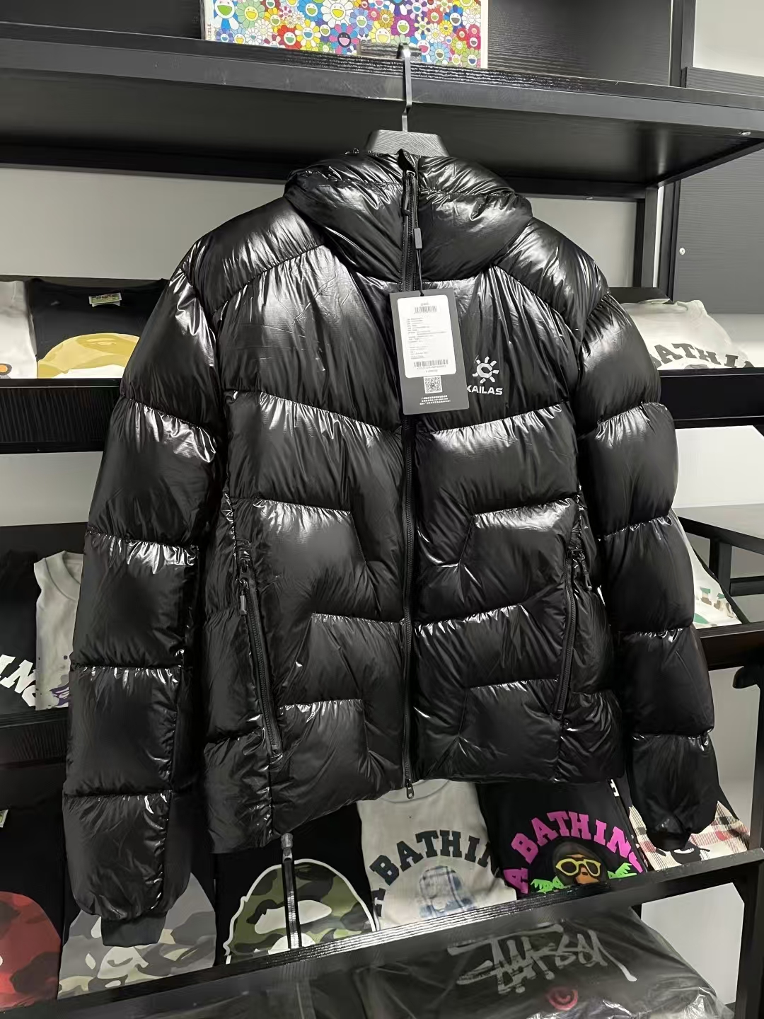 KAILAS Men's Mountaineering Hooded Down Jacket in Iron Black