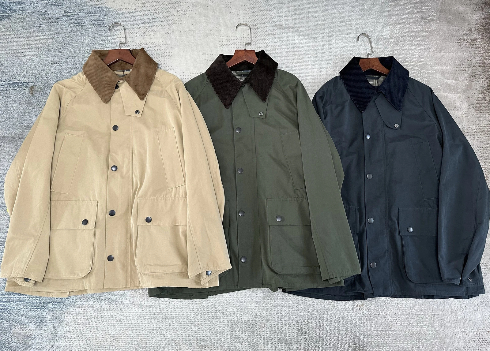 Japanese bar+bour Peach Velvet Unwaxed Jacket Unisex Vintage Windbreaker Jacket