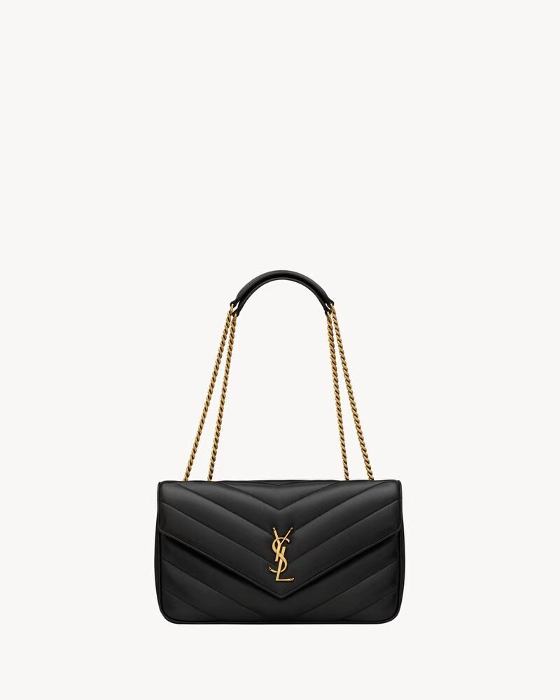 Saint Laurent LouLou Medium Quilted Lambskin Handbag in Black