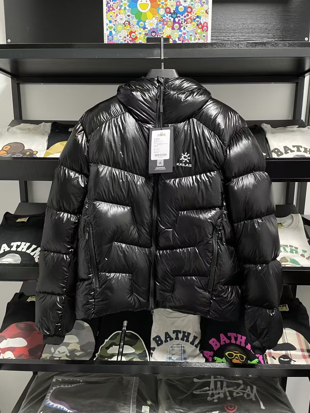 KAILAS Men's Mountaineering Hooded Down Jacket in Iron Black