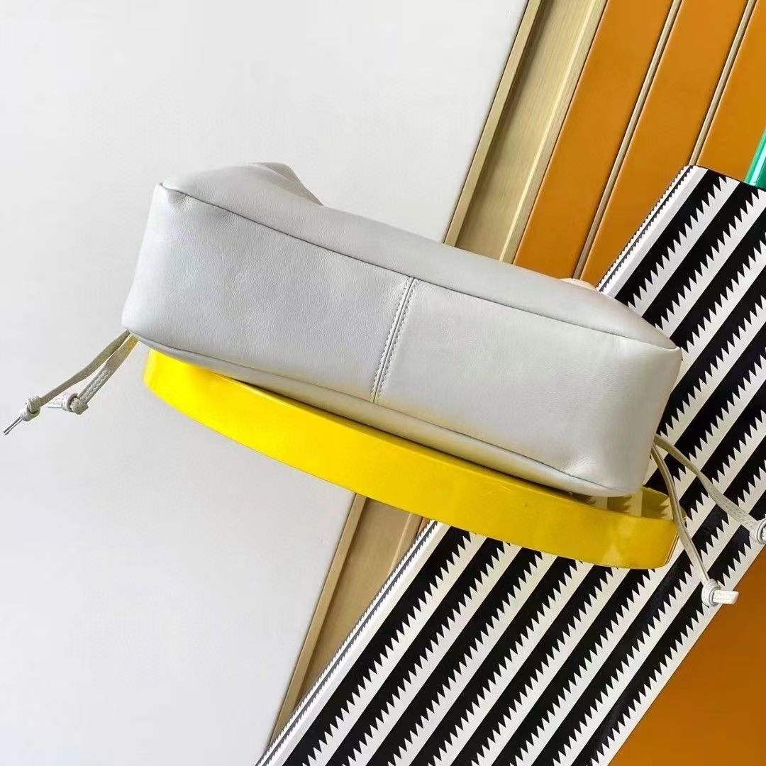 Saint Laurent Jamie Shopping Small Tote Bag in White Sheepskin