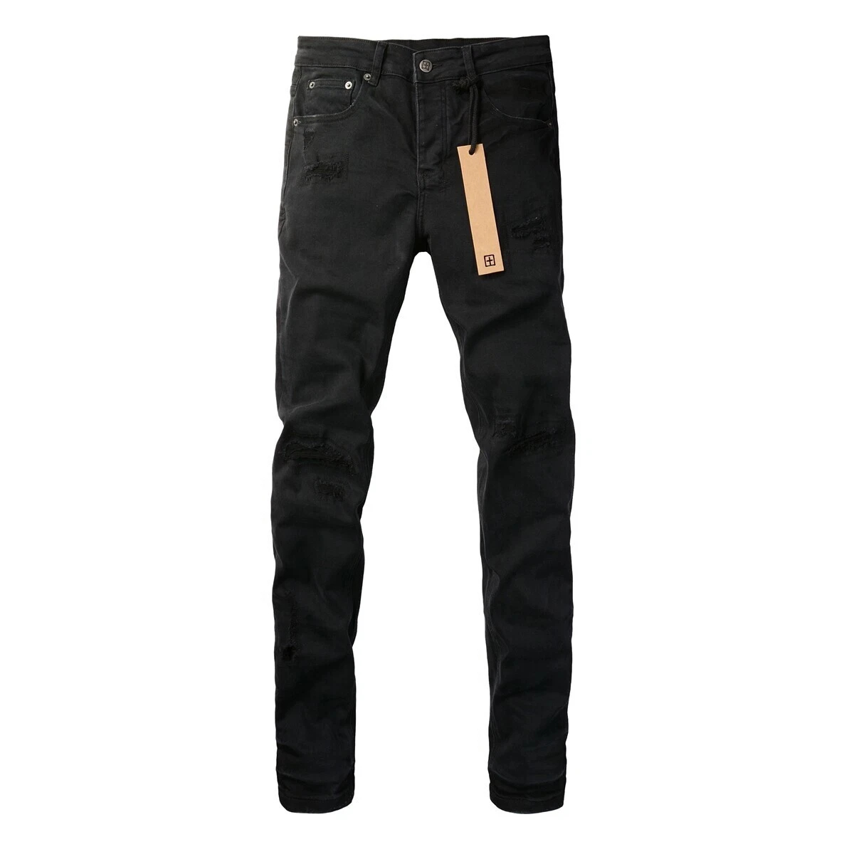 NEW KSUBI Men's Distressed Black Ripped Jeans Slim Fit Pants Casual Trousers