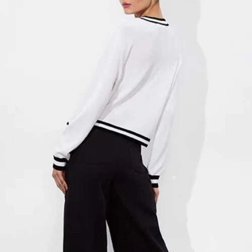 AUTH Women Alice + Olivia Wool Blend Round Neck Knit Pullover Sweater