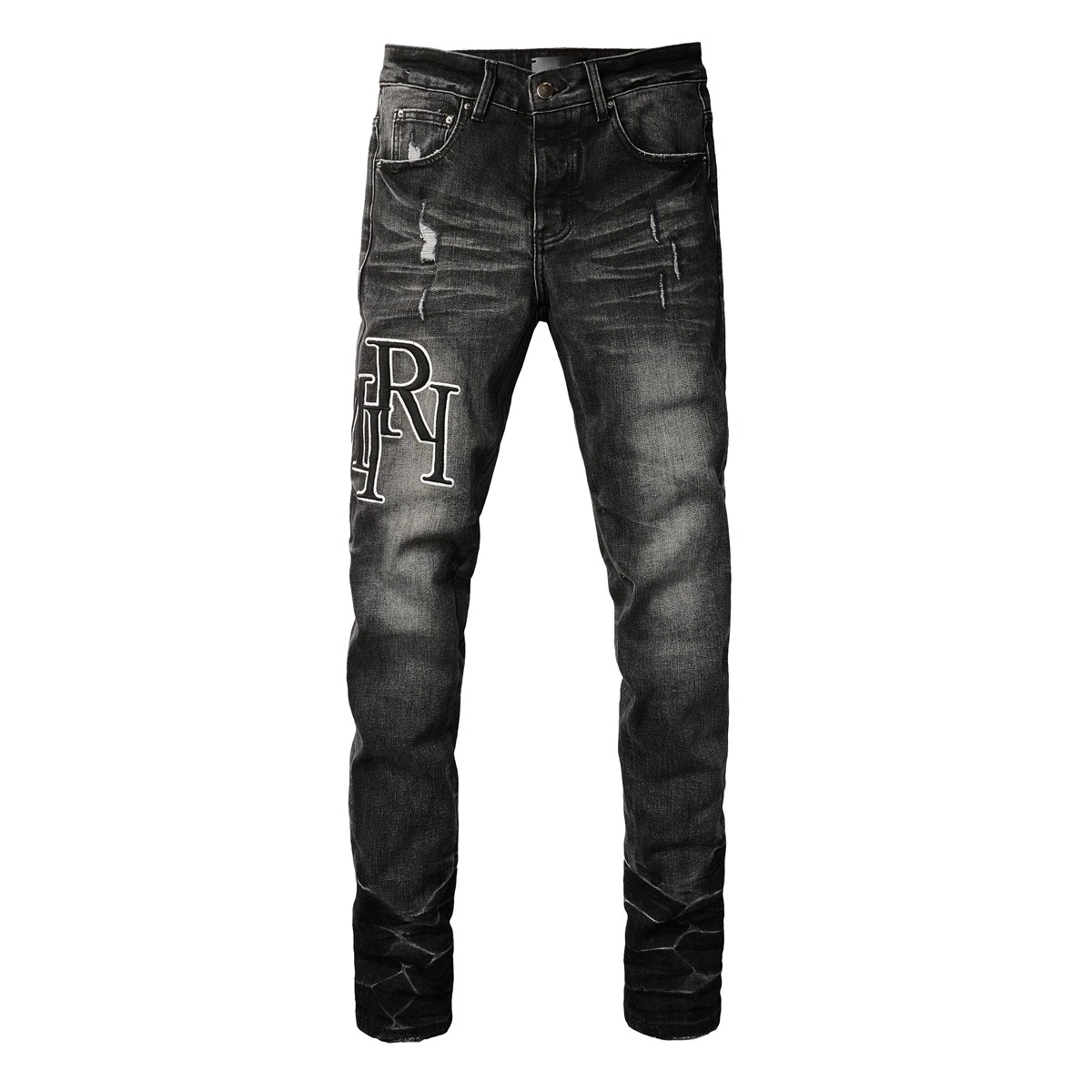 AMIRIS jeans Men letters trousers Fashion Repair Low Rise Skinny Denim pants