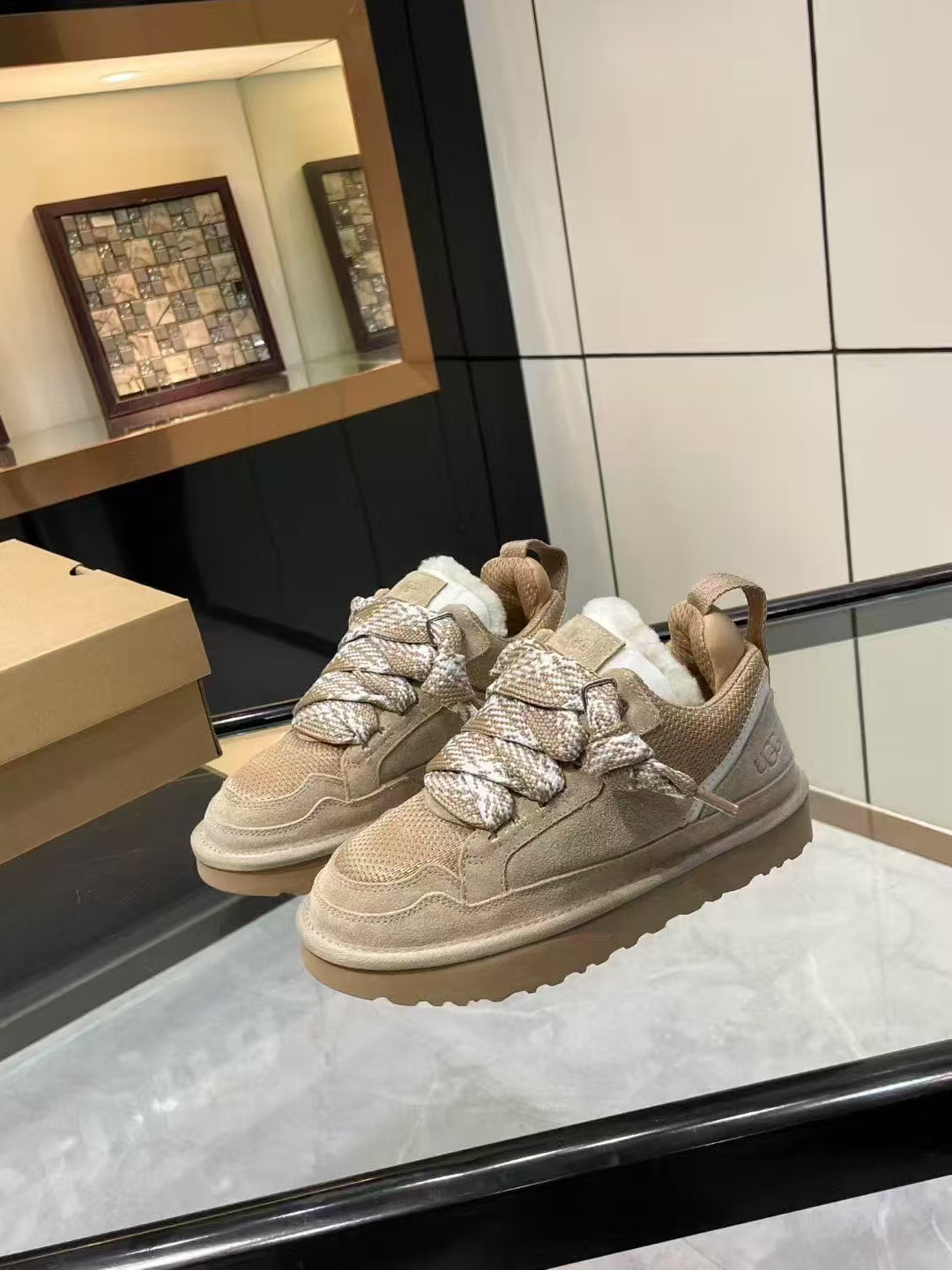 UGG Women's Khaki Platform Sneakers