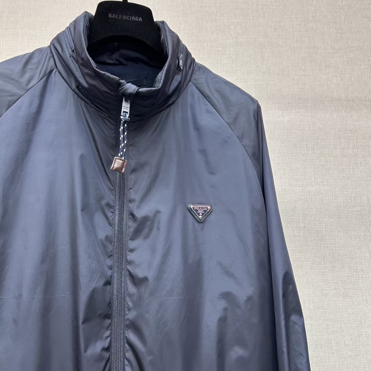 Prada Navy Blue Re-Nylon Hooded Jacket - Detachable Hood & Ocean Plastic Recycled Fabric