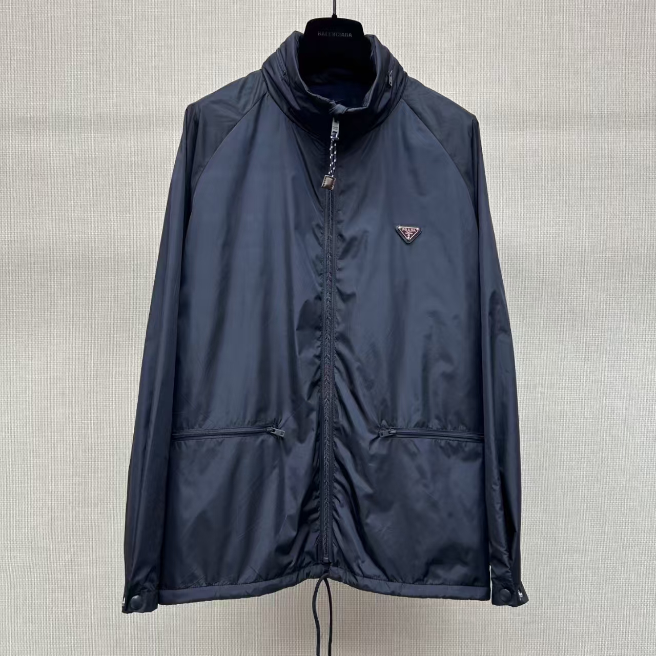 Prada Navy Blue Re-Nylon Hooded Jacket - Detachable Hood & Ocean Plastic Recycled Fabric