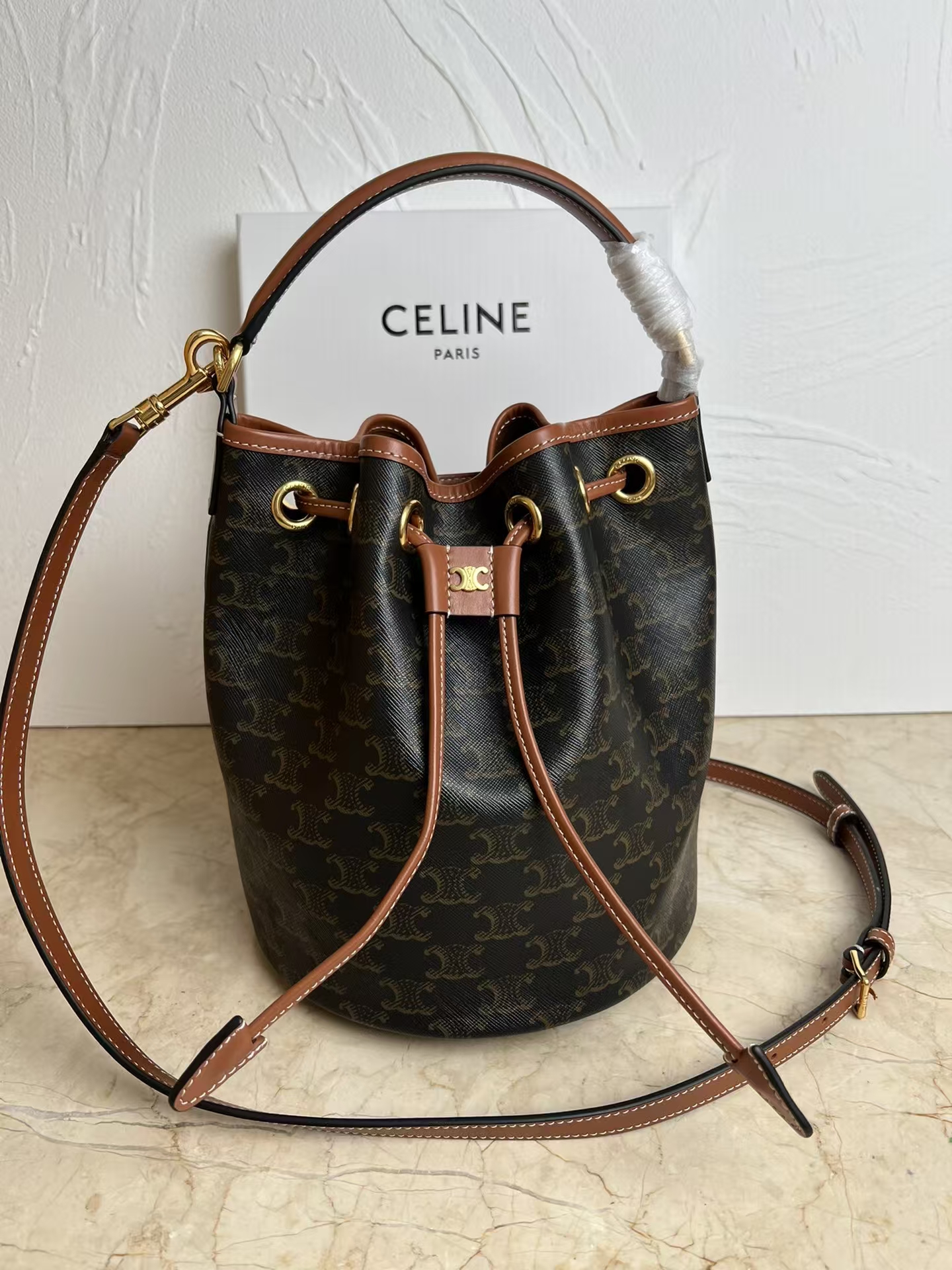 CELINE CLARA Logo-Printed Handbag