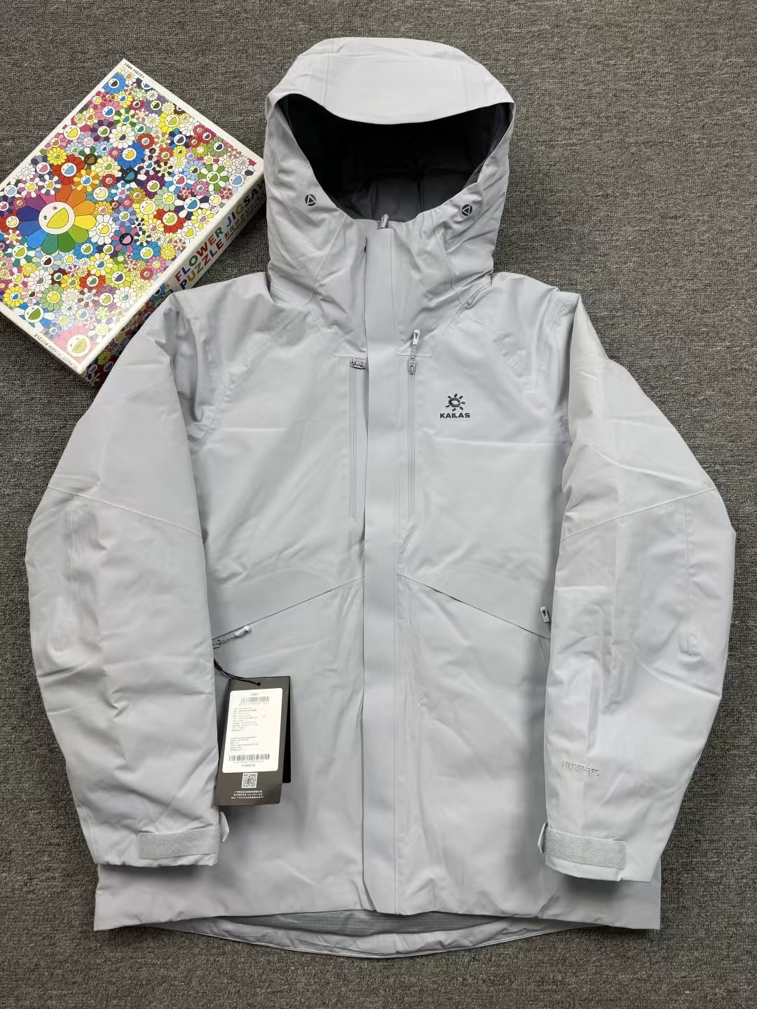 KAILAS Men's All-Terrain Shielded Down Jacket for Hiking in Slate Blue Grey