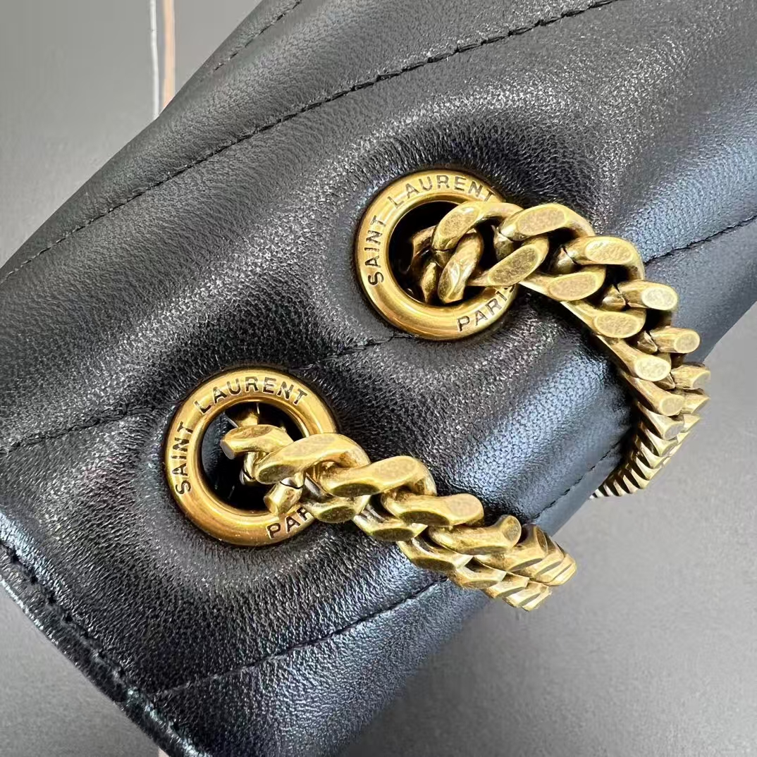 Saint Laurent LouLou Medium Quilted Lambskin Handbag in Black