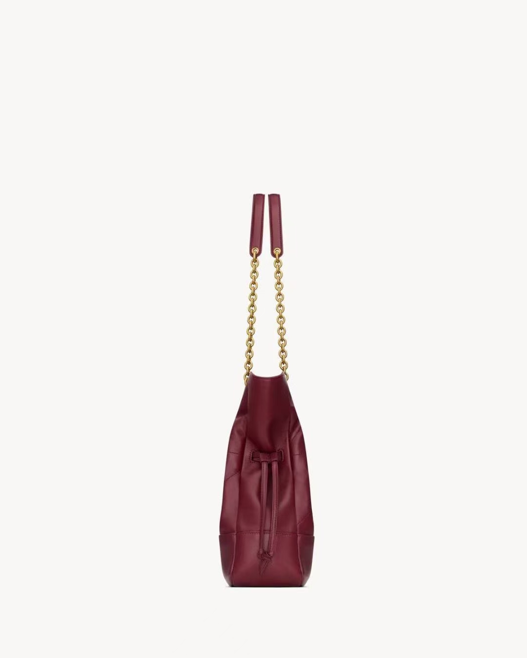 Saint Laurent Jamie Shopping Small Tote Bag in Merlot Red Sheepskin