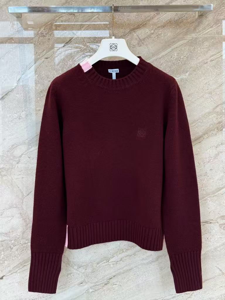 LOEWE Cashmere Sweater - Wine Red for Women