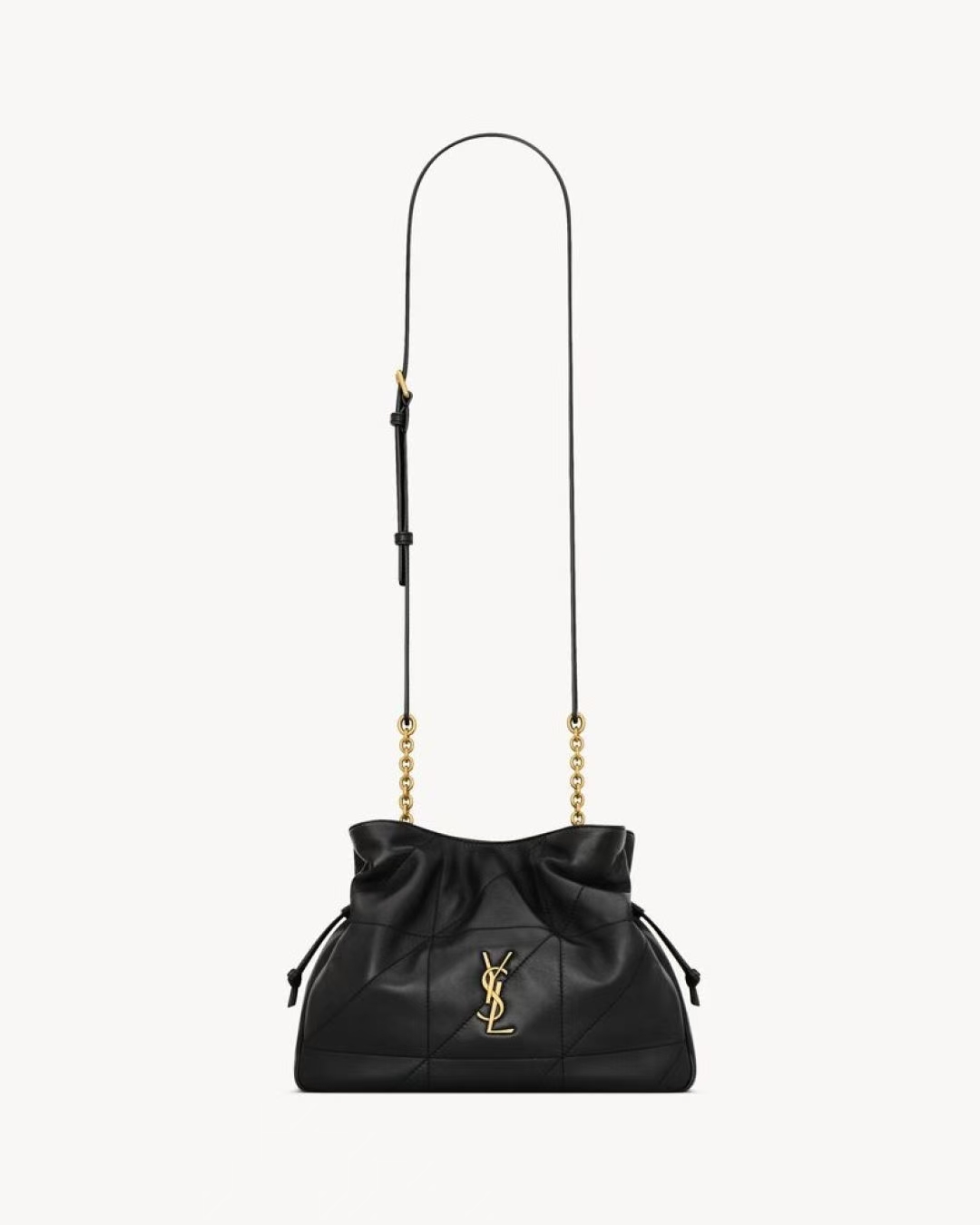 Saint Laurent Jamie Black Sheepskin Shoulder Bag - Silver-Tone YSL Logo