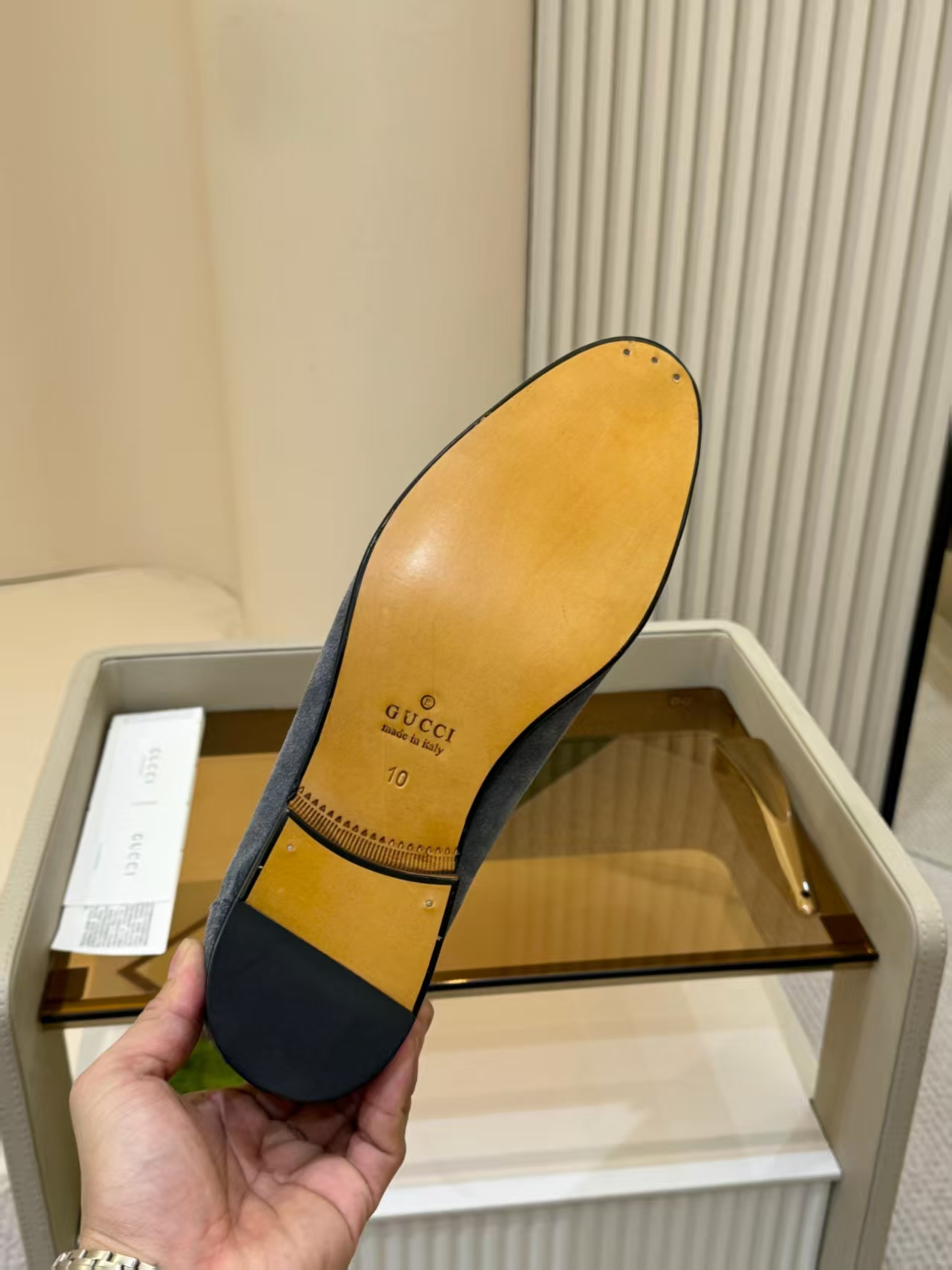 Gucci Men's Charcoal Grey Suede Horsebit Loafers