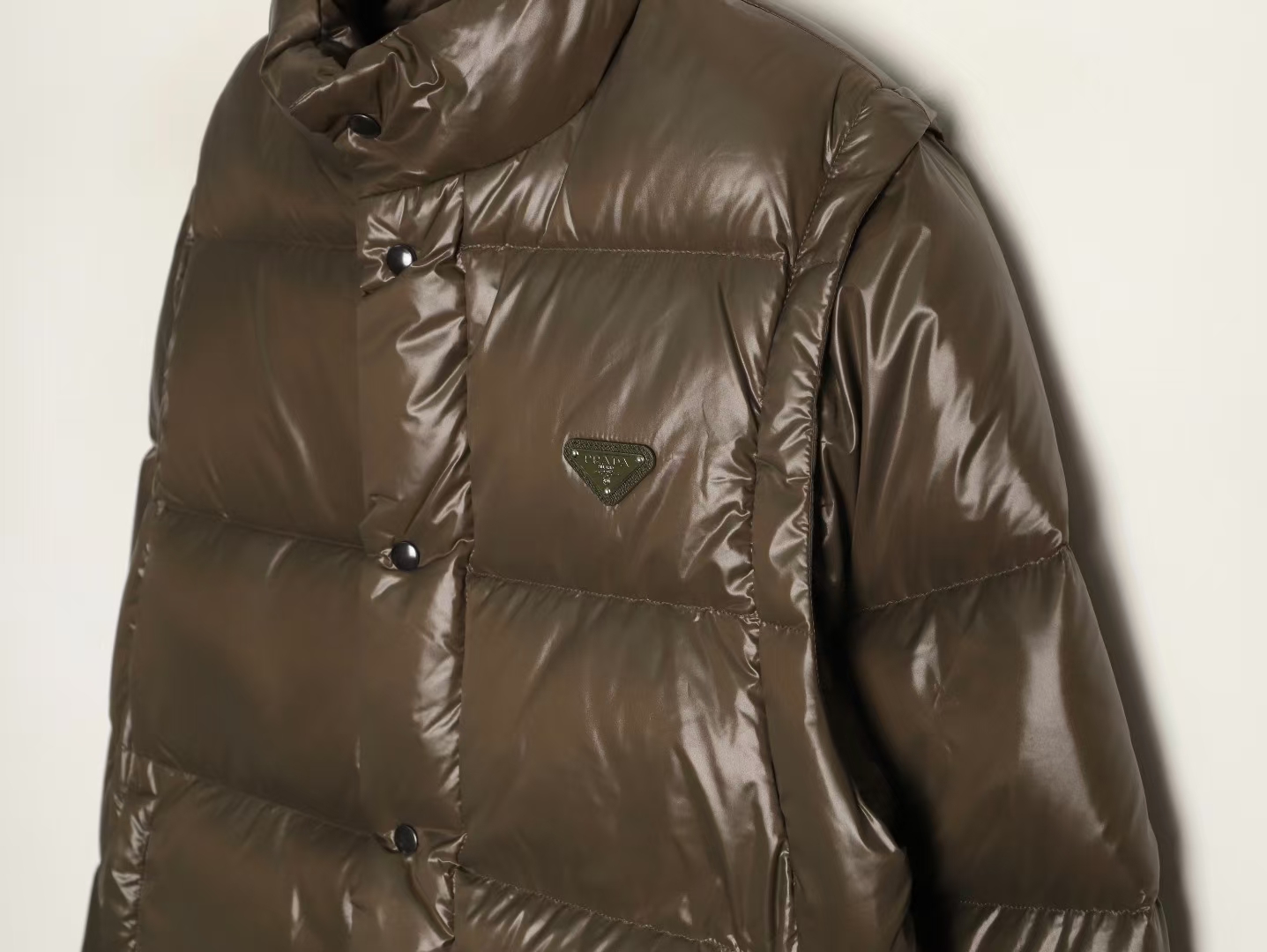 Prada Camo Green Re-Nylon Puffer Jacket - Detachable Sleeves & Oversize Modular Design