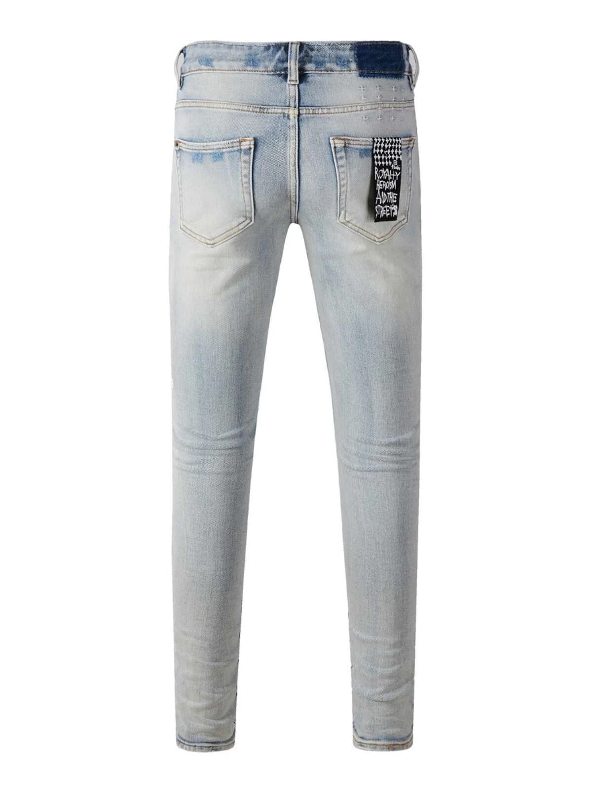 NEW KSUBI Men's Light Blue Ripped Pants High Street Distressed Jeans Size28-40