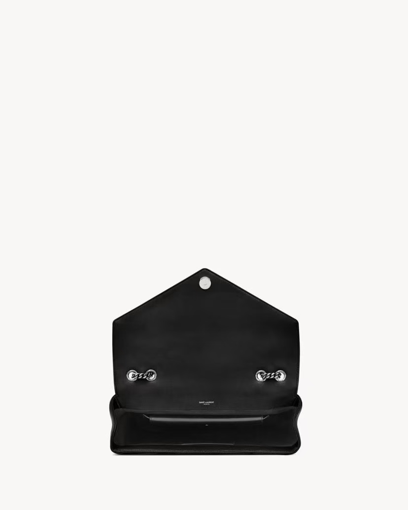 Saint Laurent LouLou Medium Quilted Lambskin Handbag in Black