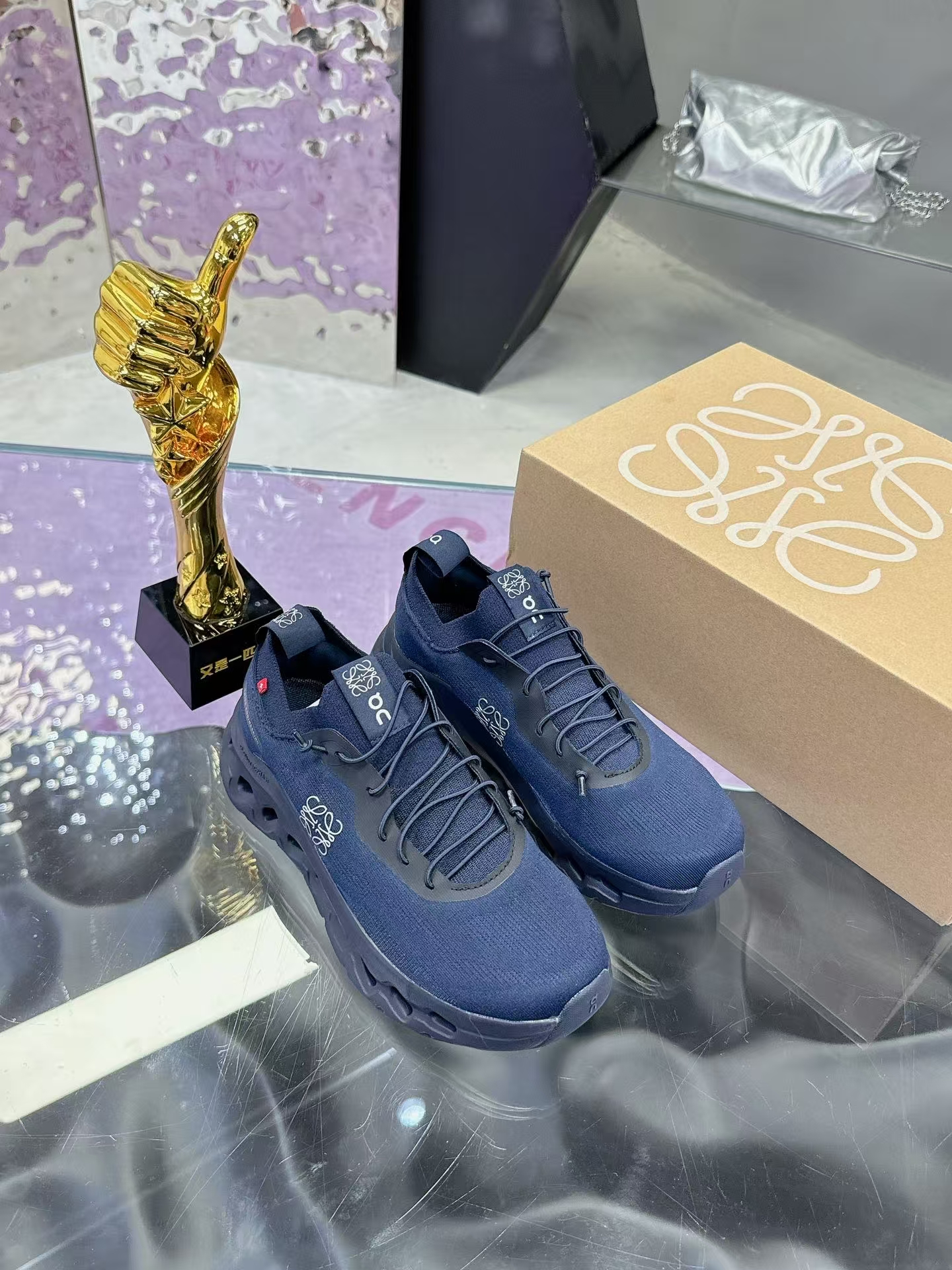 LOEWE On CloudTilt Sneakers in Navy | Comfort Runner