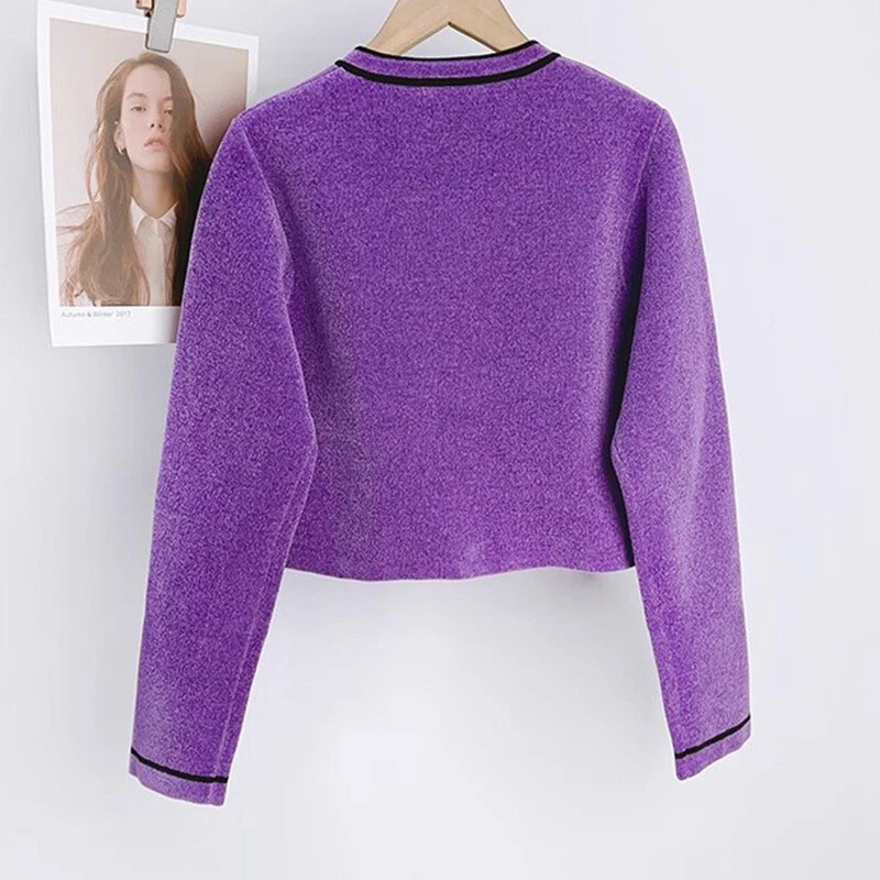 Sandro Women's Round Neck Retro Knitted Cardigan Coat