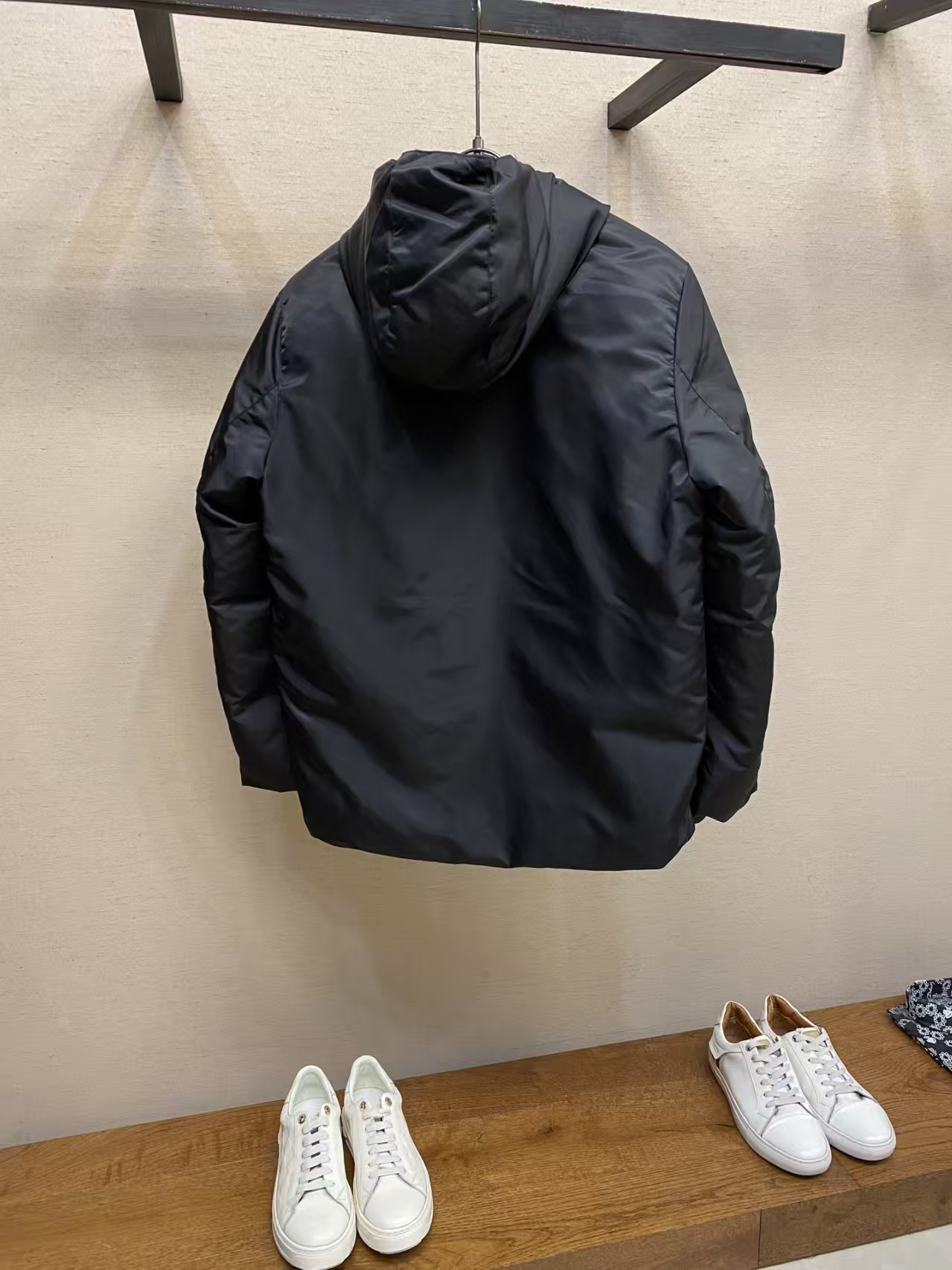 Prada Black Re-Nylon Hooded Jacket - Lightweight Padding & Enamel Triangle Logo