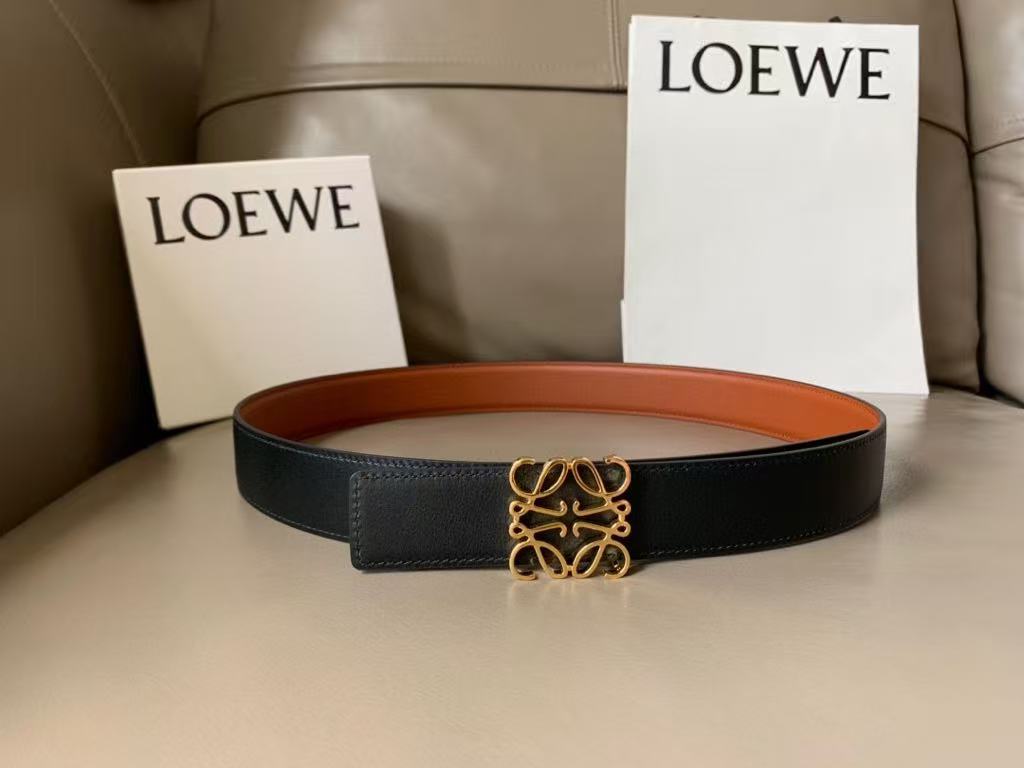 LOEWE Smooth Cowhide Anagram Double-sided Belt
