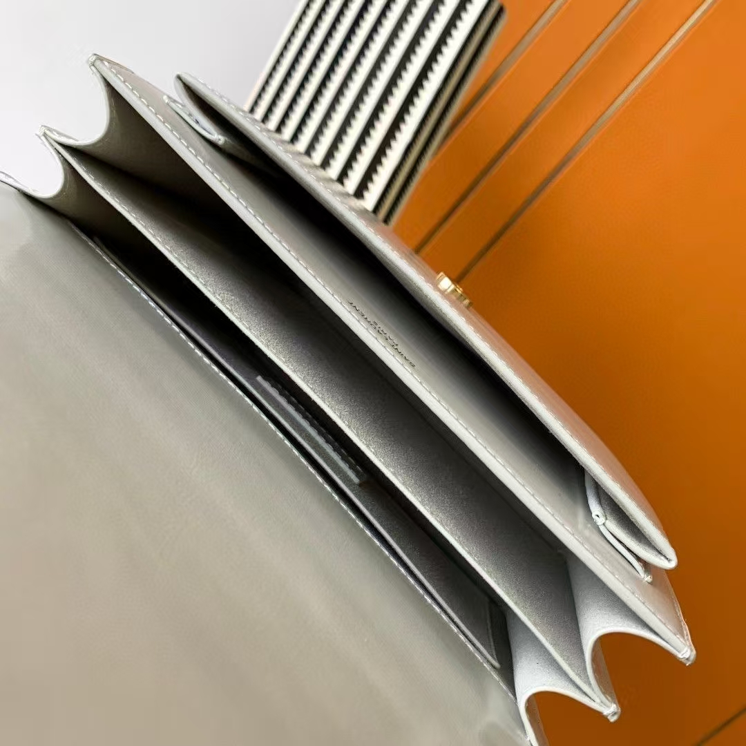 Saint Laurent Sunset Medium Smooth Leather Handbag in White