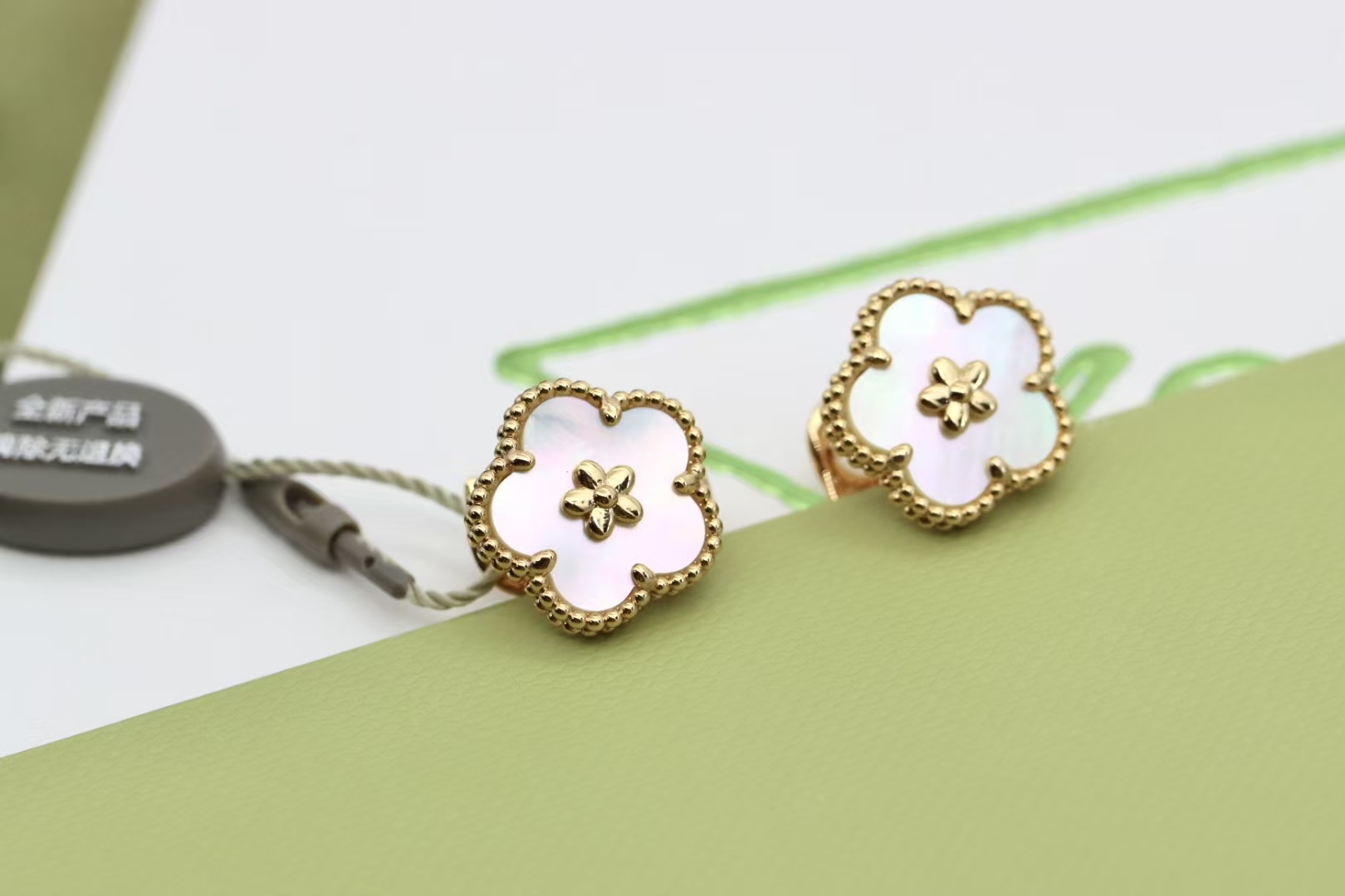 Van Cleef & Arpels Rose Gold & White Mother-of-Pearl Sweet Alhambra® Earrings