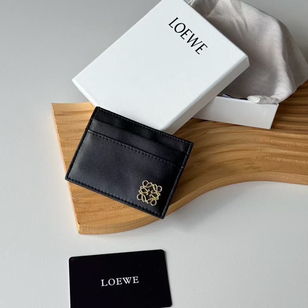 Pebble-patterned cowhide Anagram flat cardholder LOEWE