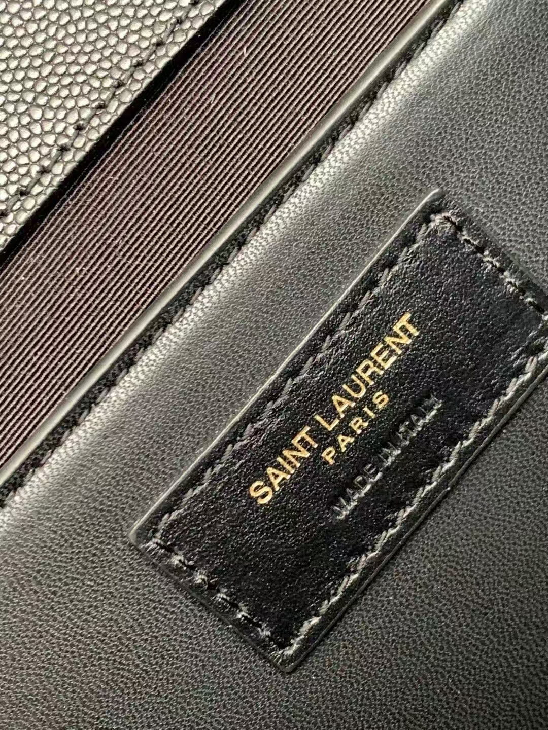 Saint Laurent Envelope Medium Grain de Poudre Quilted Leather Handbag in Black