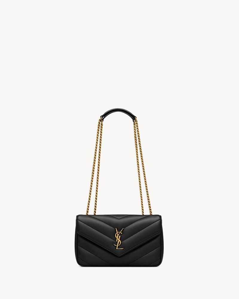 Saint Laurent LouLou Small Quilted Lambskin Handbag in Black