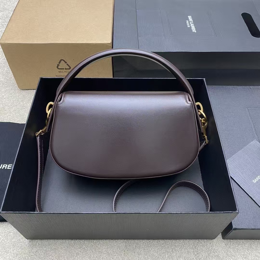 Saint Laurent Voltaire Leather Shoulder Bag in Grape