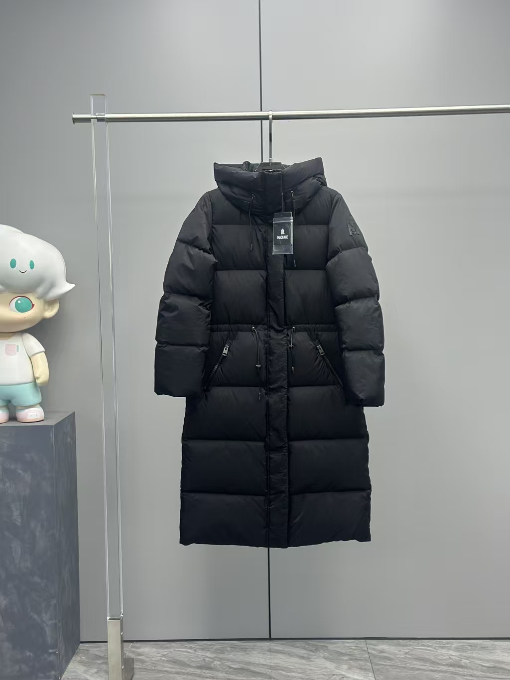 Mackage Lshani Long Belted Down Coat in Black