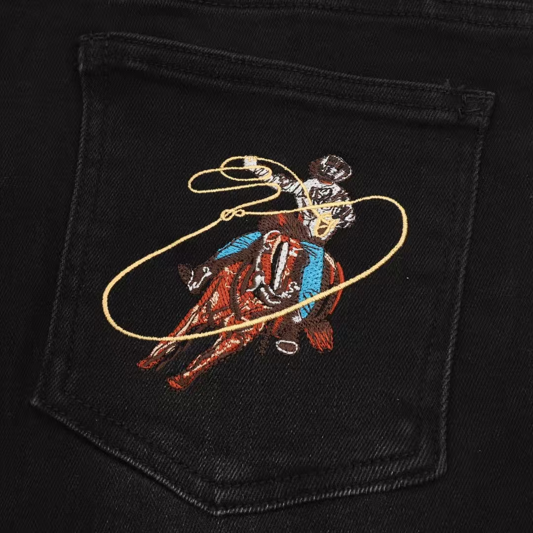 Louis Vuitton Western-Style Embroidered Back Pocket Jeans