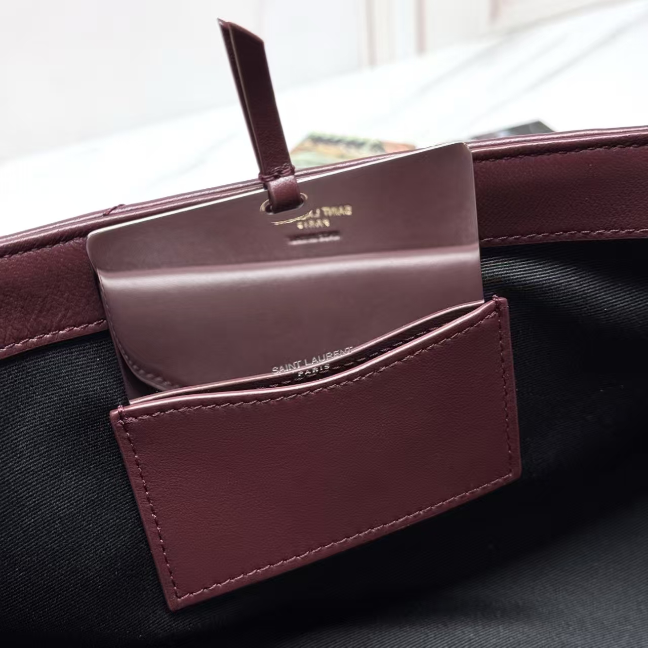 Saint Laurent LouLou Small Quilted Lambskin Handbag in Cabernet Sauvignon