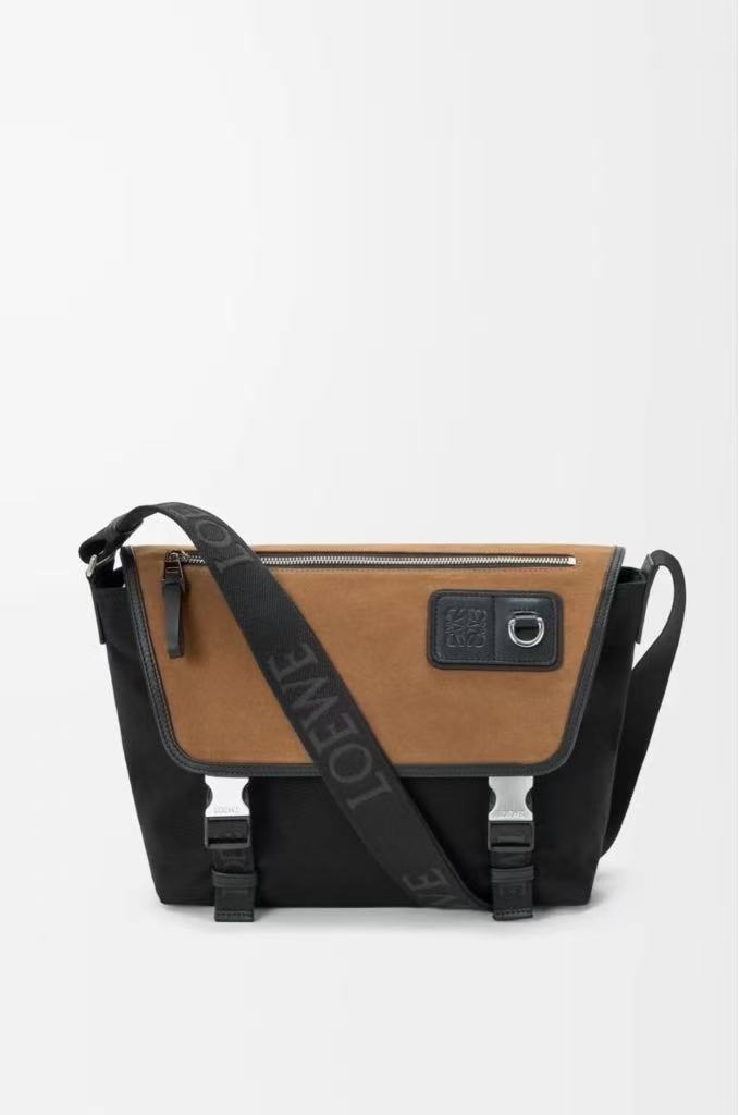 Loewe medium-sized canvas and suede Flex mailbag