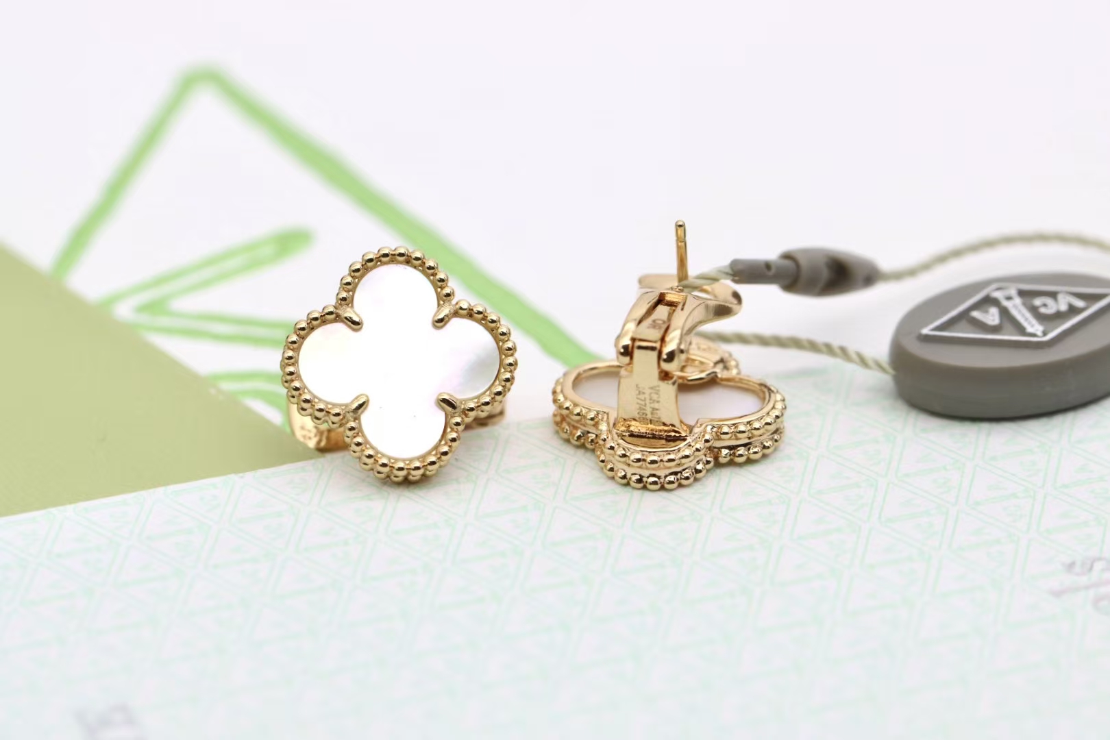 Van Cleef & Arpels Rose Gold & White Mother-of-Pearl Vintage Alhambra® Earrings