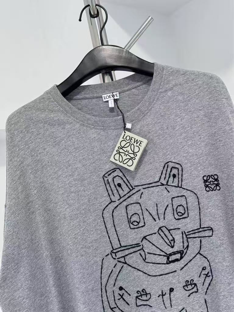 LOEWE Cotton Long-Sleeve T-Shirt - Gray