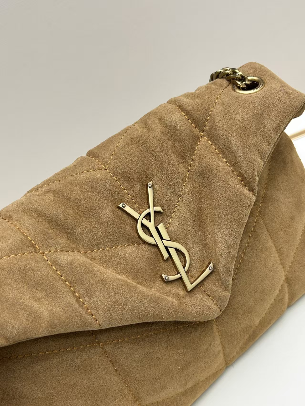 SAINT LAURENT Loulou Puffer Handbag in Crushed Matte Leather