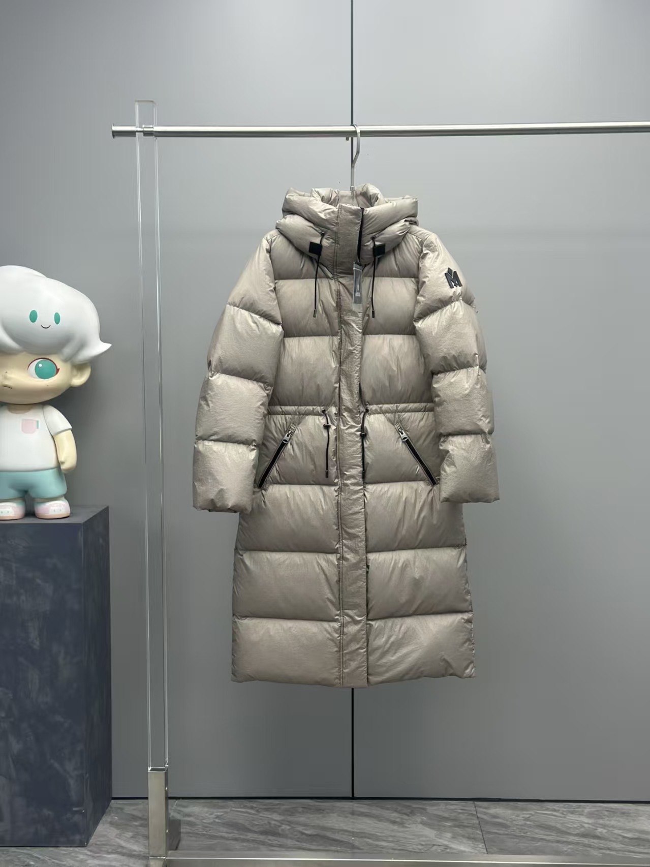 Mackage Lshani Long Belted Down Coat in Grey