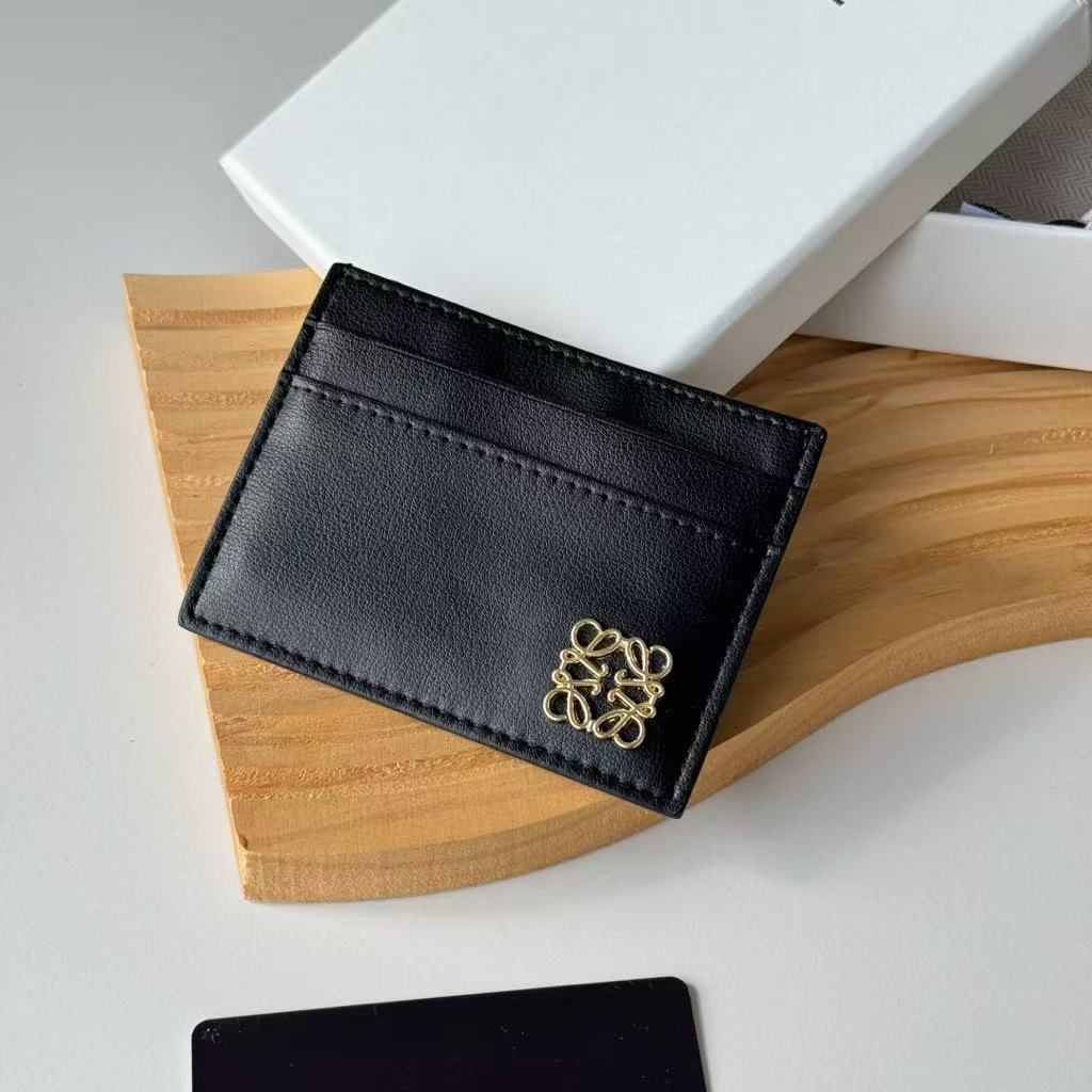 Pebble-patterned cowhide Anagram flat cardholder LOEWE